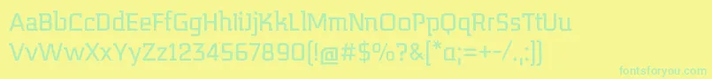 MidnightKernboyRegular Font – Green Fonts on Yellow Background