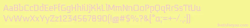 MidnightKernboyRegular-fontti – vaaleanpunaiset fontit keltaisella taustalla