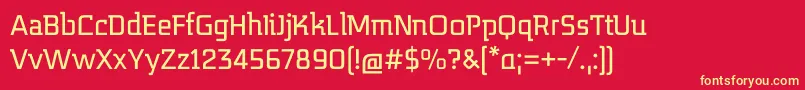 Fonte MidnightKernboyRegular – fontes amarelas em um fundo vermelho