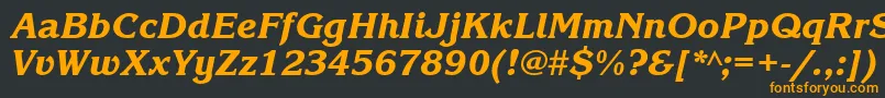 KorinnablackattItalic-fontti – oranssit fontit mustalla taustalla