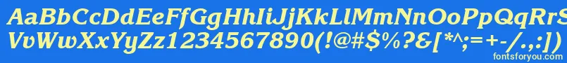 KorinnablackattItalic Font – Yellow Fonts on Blue Background