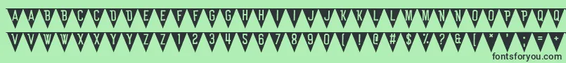 BunTing-Schriftart – Schwarze Schriften auf grünem Hintergrund