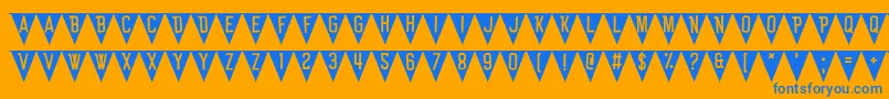 Police BunTing – polices bleues sur fond orange