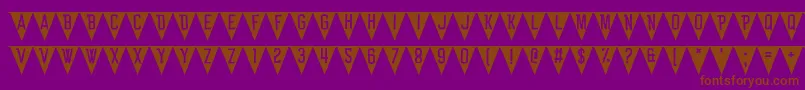 Police BunTing – polices brunes sur fond violet