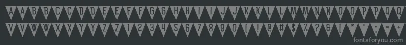 BunTing-fontti – harmaat kirjasimet mustalla taustalla