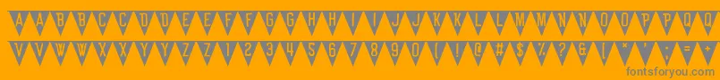 BunTing-Schriftart – Graue Schriften auf orangefarbenem Hintergrund