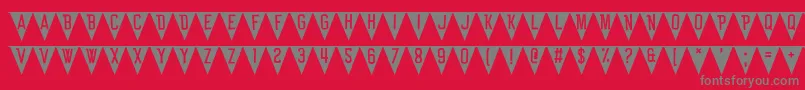 BunTing-Schriftart – Graue Schriften auf rotem Hintergrund