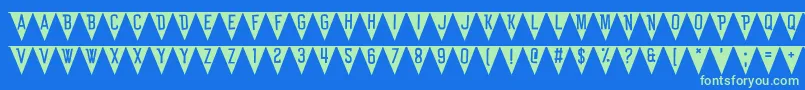 Fonte BunTing – fontes verdes em um fundo azul