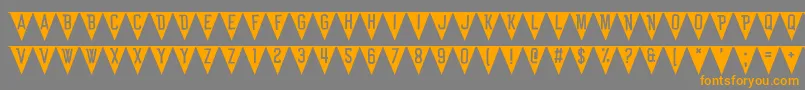 BunTing-Schriftart – Orangefarbene Schriften auf grauem Hintergrund