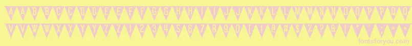 Police BunTing – polices roses sur fond jaune