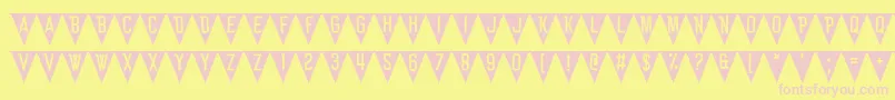 BunTing-Schriftart – Rosa Schriften auf gelbem Hintergrund