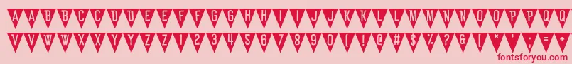 Fonte BunTing – fontes vermelhas em um fundo rosa