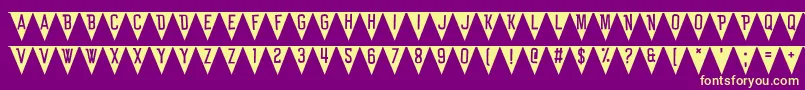 Fonte BunTing – fontes amarelas em um fundo roxo