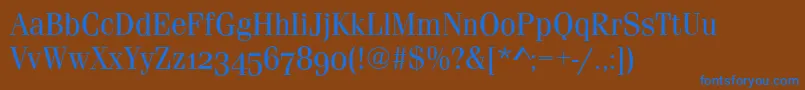 フォントFerraraOsfRegular – 茶色の背景に青い文字