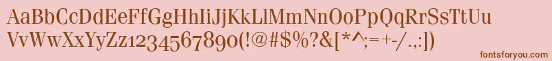 FerraraOsfRegular-Schriftart – Braune Schriften auf rosa Hintergrund