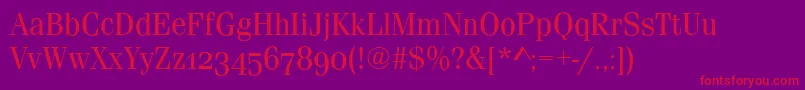 FerraraOsfRegular-fontti – punaiset fontit violetilla taustalla