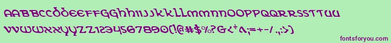 ErinGoBraghLeftalic Font – Purple Fonts on Green Background