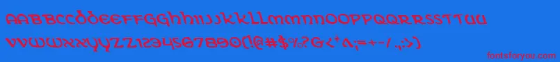 ErinGoBraghLeftalic Font – Red Fonts on Blue Background