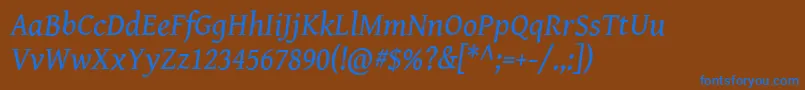 fuente GentiumBookBasicItalic – Fuentes Azules Sobre Fondo Marrón