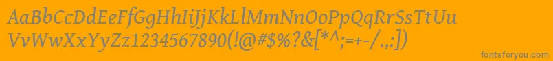 fuente GentiumBookBasicItalic – Fuentes Grises Sobre Fondo Naranja
