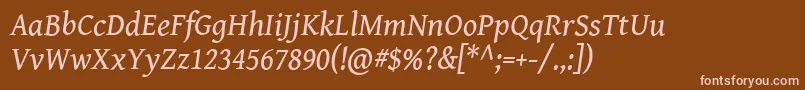 フォントGentiumBookBasicItalic – 茶色の背景にピンクのフォント