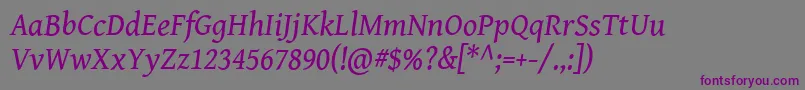 GentiumBookBasicItalic Font – Purple Fonts on Gray Background