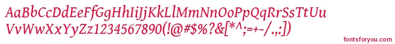 GentiumBookBasicItalic-Schriftart – Rote Schriften
