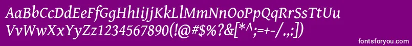 GentiumBookBasicItalic Font – White Fonts on Purple Background