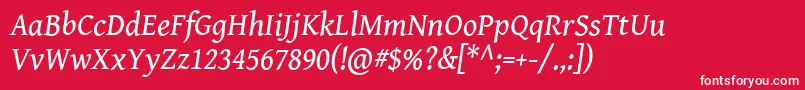 GentiumBookBasicItalic Font – White Fonts on Red Background