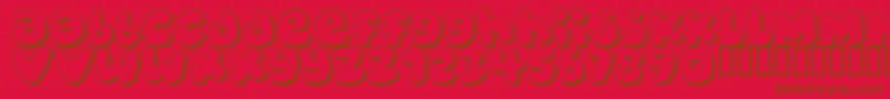 フォントBubblegu – 赤い背景に茶色の文字