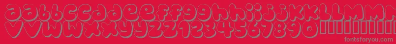 Bubblegu Font – Gray Fonts on Red Background