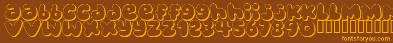 Bubblegu Font – Orange Fonts on Brown Background