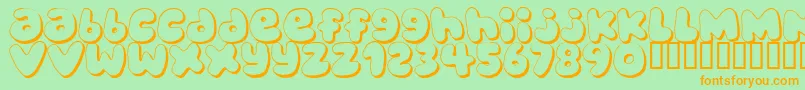 Bubblegu Font – Orange Fonts on Green Background