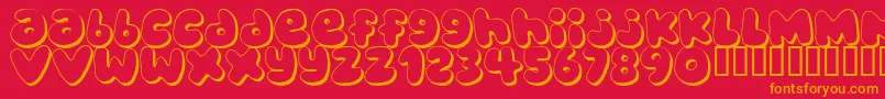 Bubblegu Font – Orange Fonts on Red Background