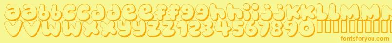 Bubblegu Font – Orange Fonts on Yellow Background