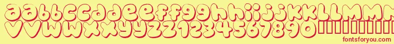 Bubblegu Font – Red Fonts on Yellow Background