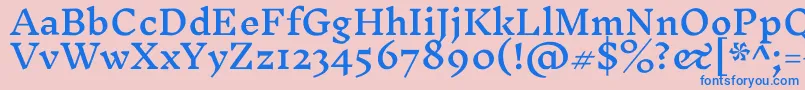 InknutantiquaMedium Font – Blue Fonts on Pink Background