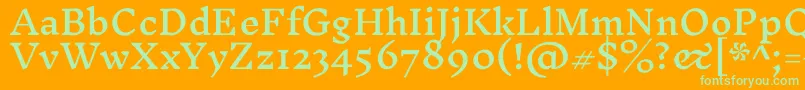 Шрифт InknutantiquaMedium – зелёные шрифты на оранжевом фоне