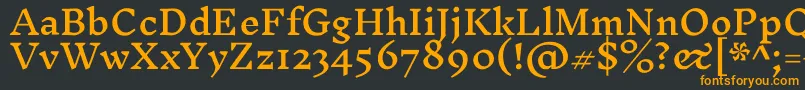 InknutantiquaMedium-Schriftart – Orangefarbene Schriften auf schwarzem Hintergrund