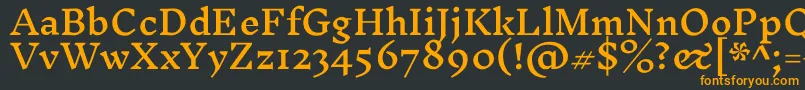 フォントInknutantiquaMedium – 黒い背景にオレンジの文字