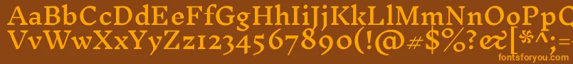 InknutantiquaMedium Font – Orange Fonts on Brown Background