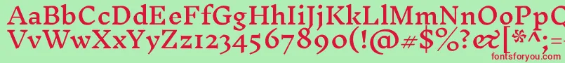 InknutantiquaMedium Font – Red Fonts on Green Background