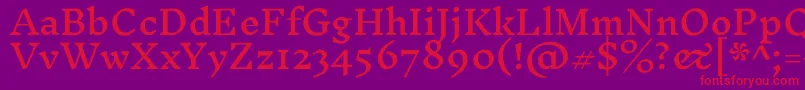 InknutantiquaMedium-Schriftart – Rote Schriften auf violettem Hintergrund