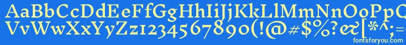 InknutantiquaMedium Font – Yellow Fonts on Blue Background