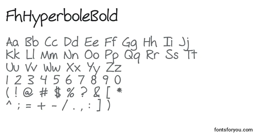 Шрифт FhHyperboleBold – алфавит, цифры, специальные символы