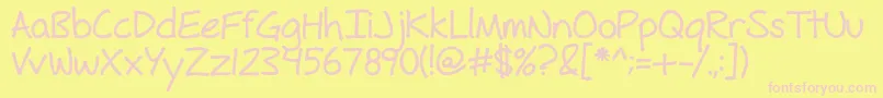 FhHyperboleBold Font – Pink Fonts on Yellow Background