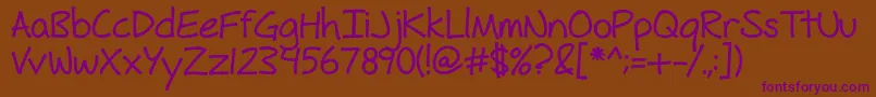 FhHyperboleBold Font – Purple Fonts on Brown Background