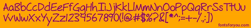 FhHyperboleBold Font – Purple Fonts on Orange Background