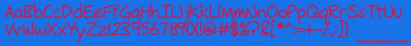 FhHyperboleBold Font – Red Fonts on Blue Background