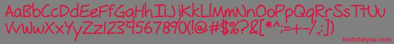 フォントFhHyperboleBold – 赤い文字の灰色の背景